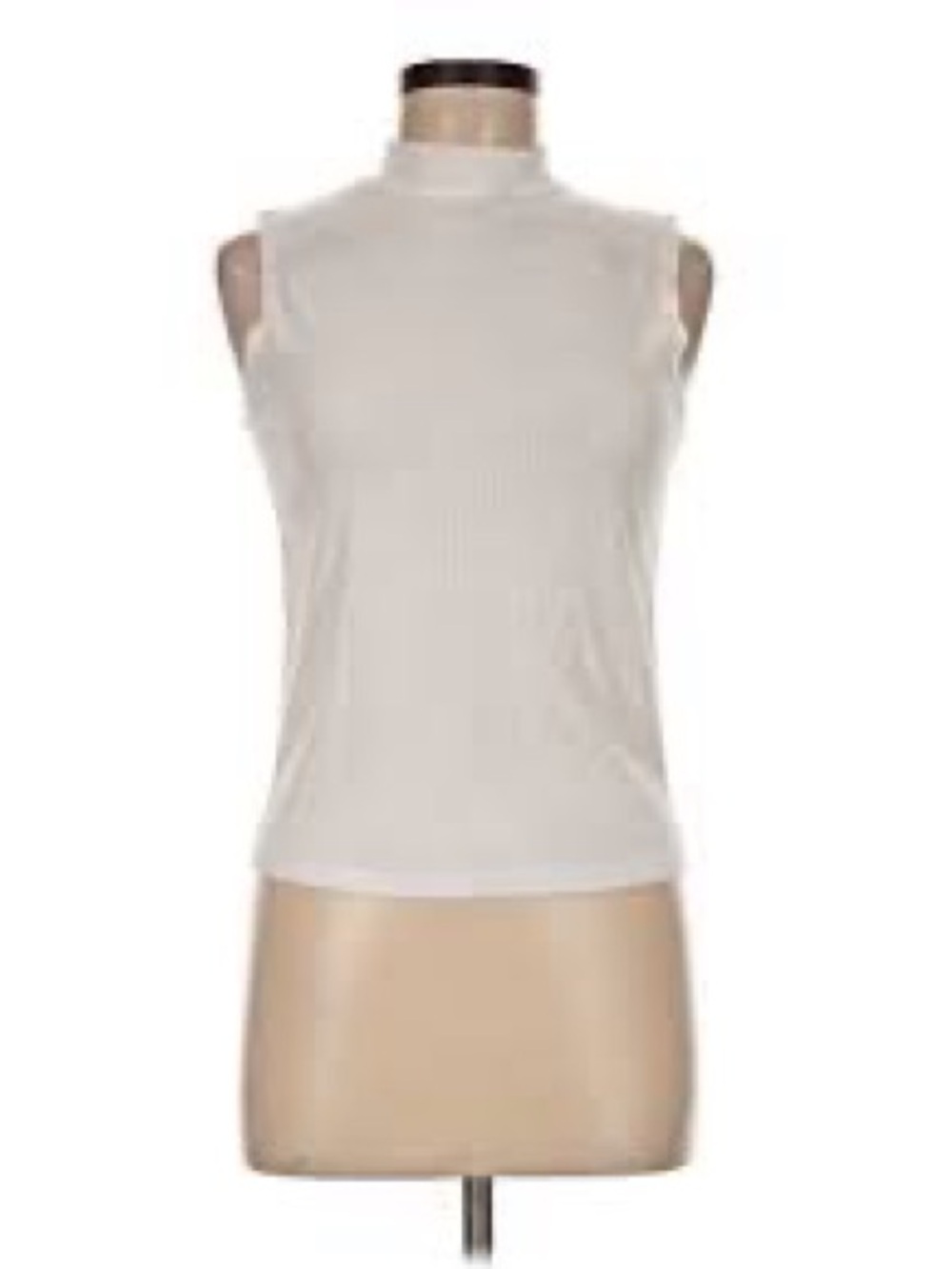 Brit & Bri Small Sleeveless Mock Neck White Camisole Used Like New
